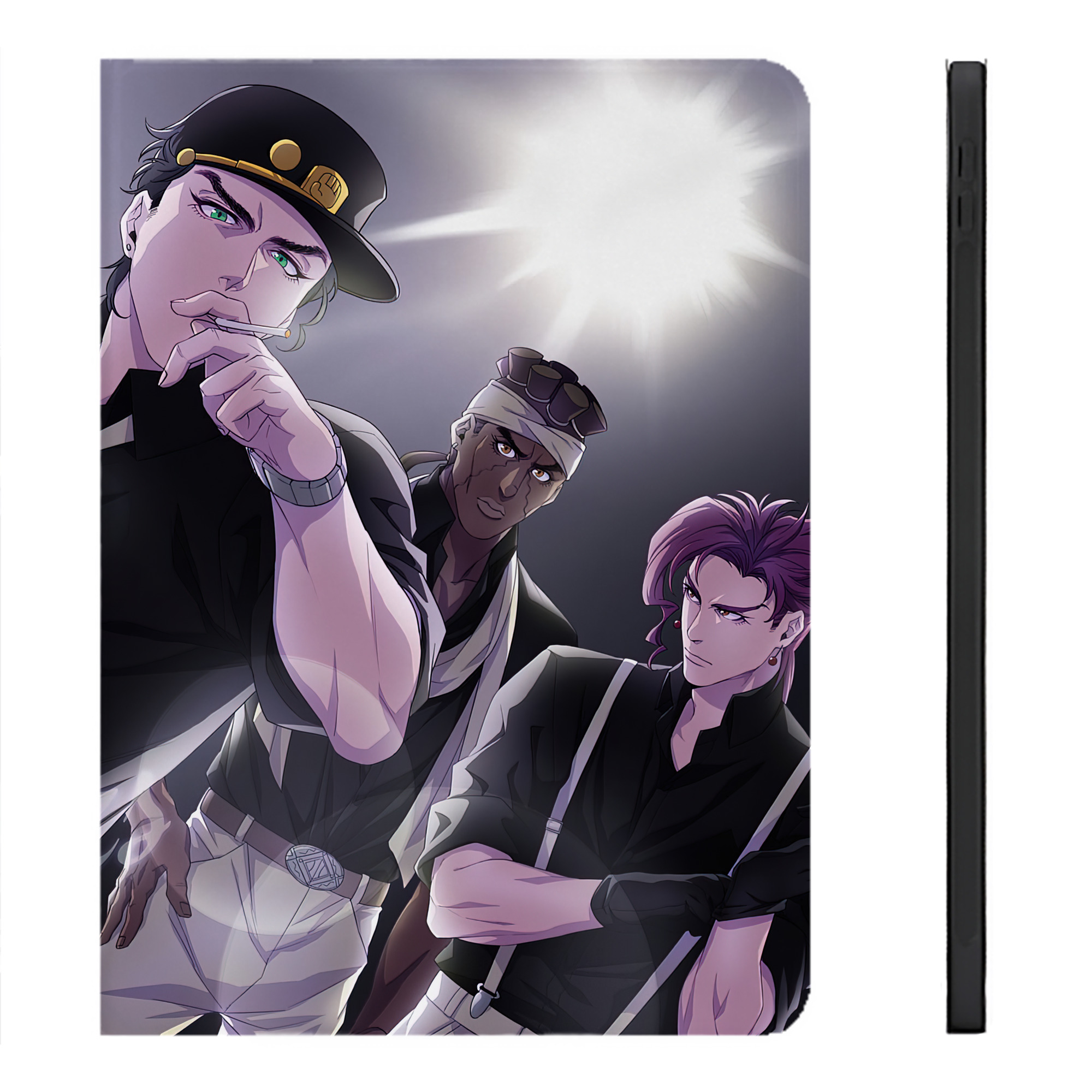 （画像用） ジョジョの奇妙な冒険 JoJo's Bizarre Adventure IPadケース ペンホルダー付き ブックスタイルデザイン